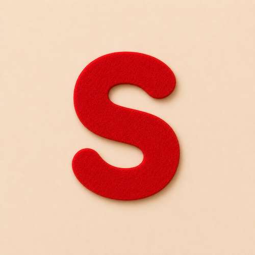 Felt Letter S — Red