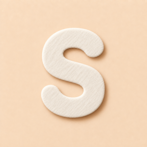 Felt Letter S — White