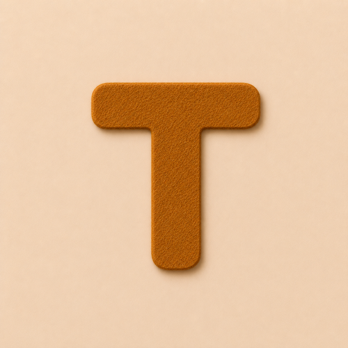 Felt Letter T — Brown