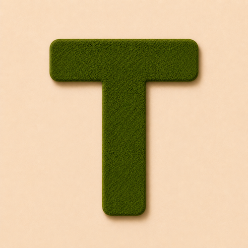 Felt Letter T — Green