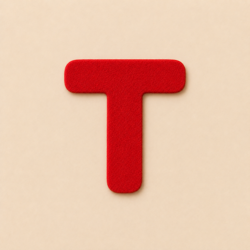 Felt Letter T — Red