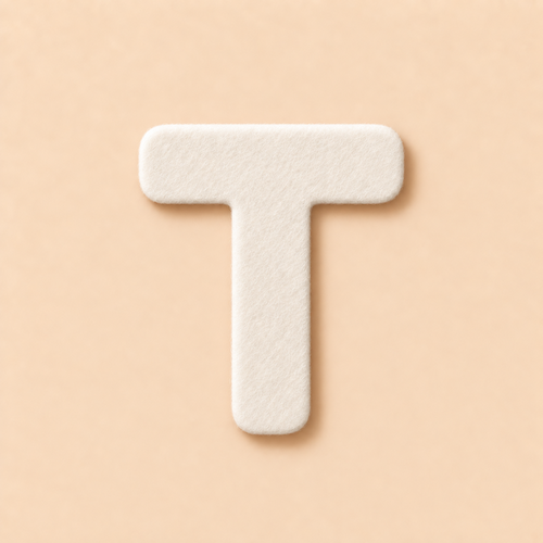 Felt Letter T — White