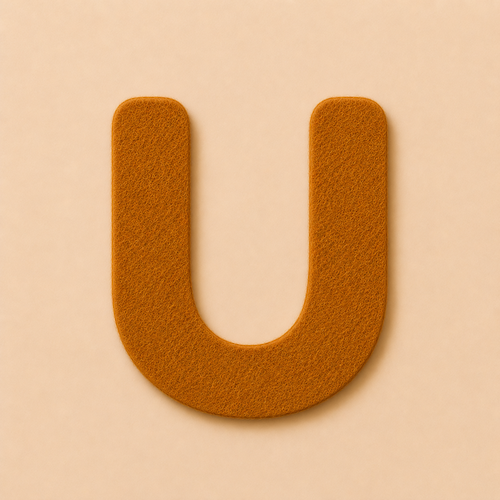 Felt Letter U — Brown