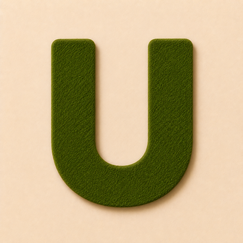 Felt Letter U — Green