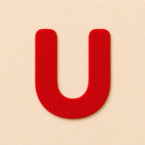 Felt Letter U — Red