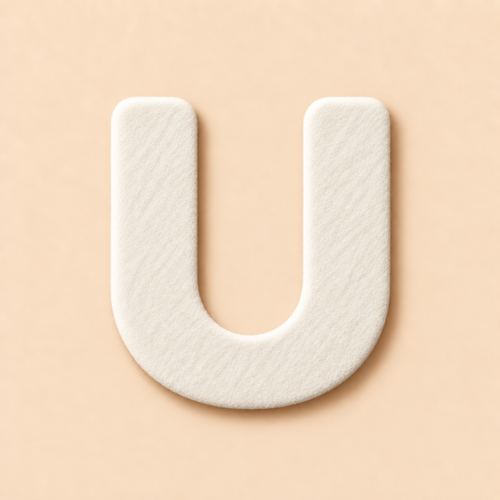 Felt Letter U — White