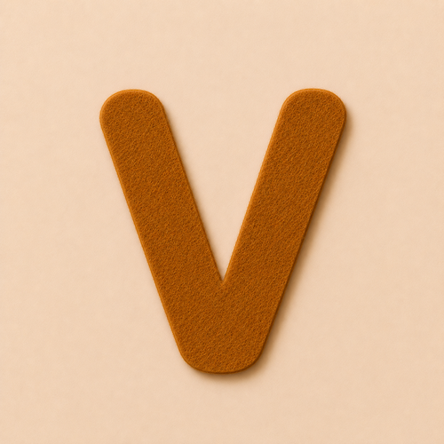 Felt Letter V — Brown