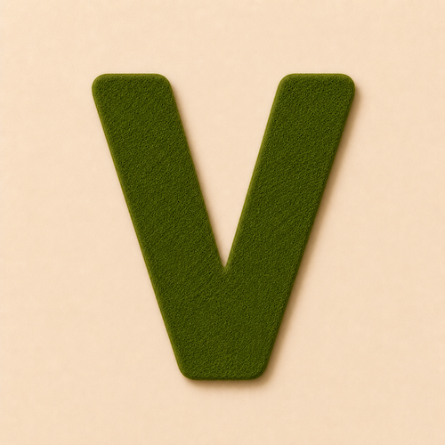 Felt Letter V — Green