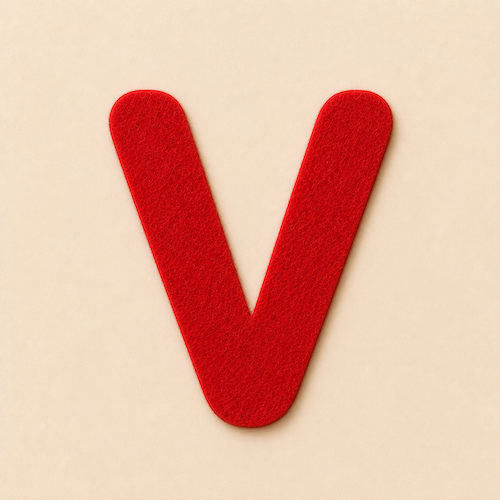 Felt Letter V — Red