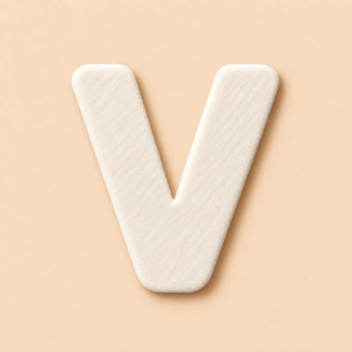 Felt Letter V — White