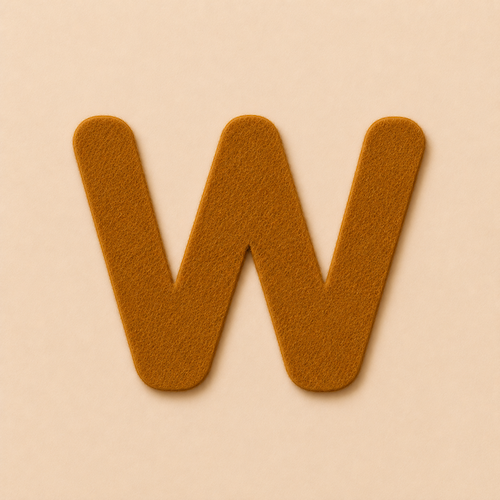 Felt Letter W — Brown