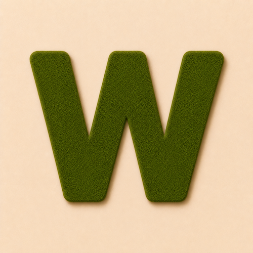 Felt Letter W — Green