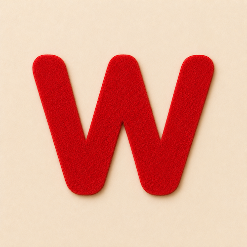 Felt Letter W — Red