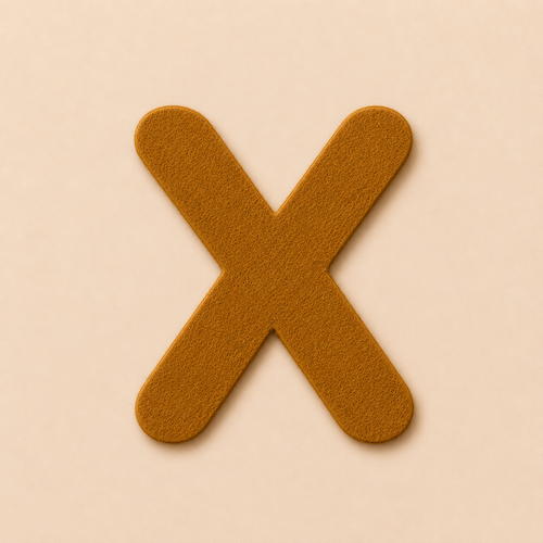 Felt Letter X — Brown