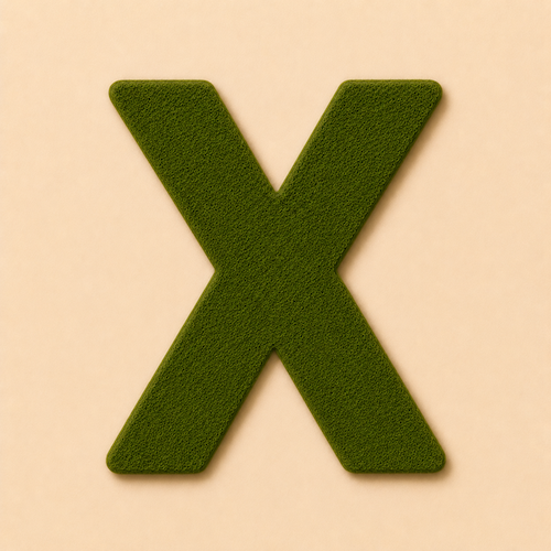 Felt Letter X — Green