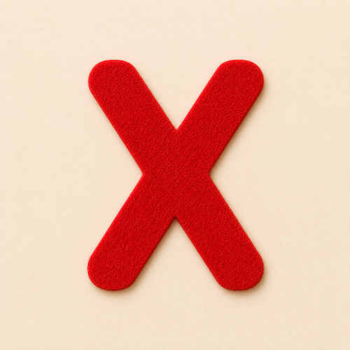 Felt Letter X — Red