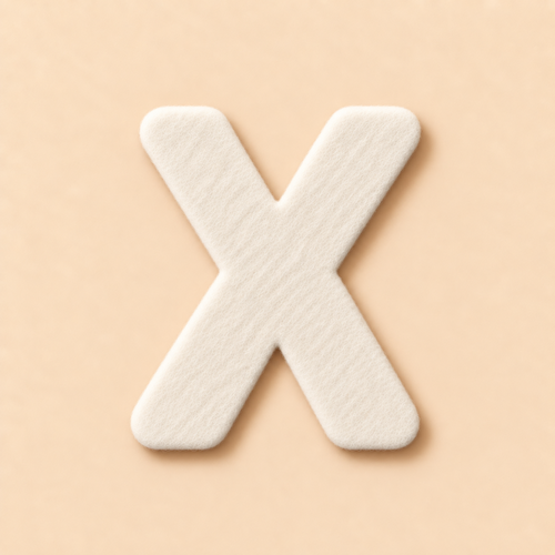 Felt Letter X — White