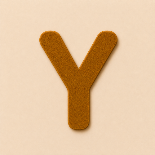 Felt Letter Y — Brown