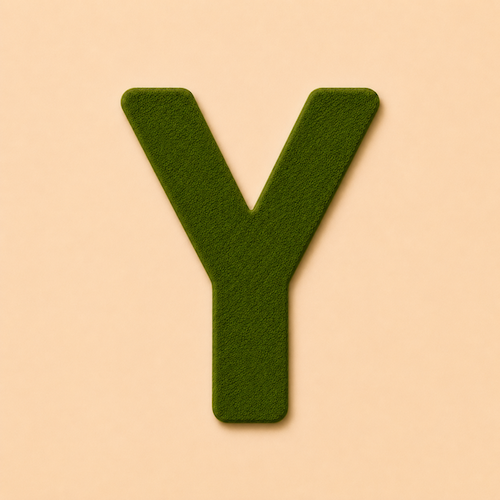 Felt Letter Y — Green