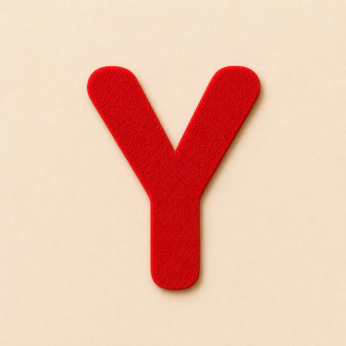 Felt Letter Y — Red