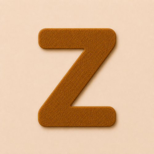 Felt Letter Z — Brown