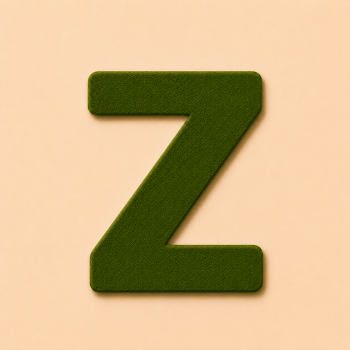 Felt Letter Z — Green