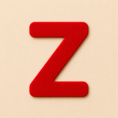 Felt Letter Z — Red