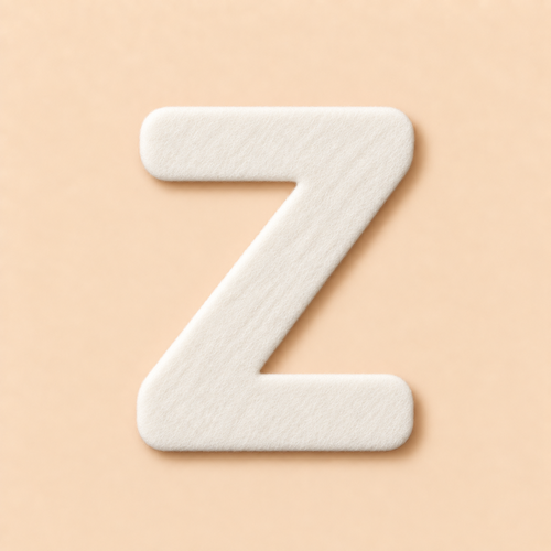 Felt Letter Z — White