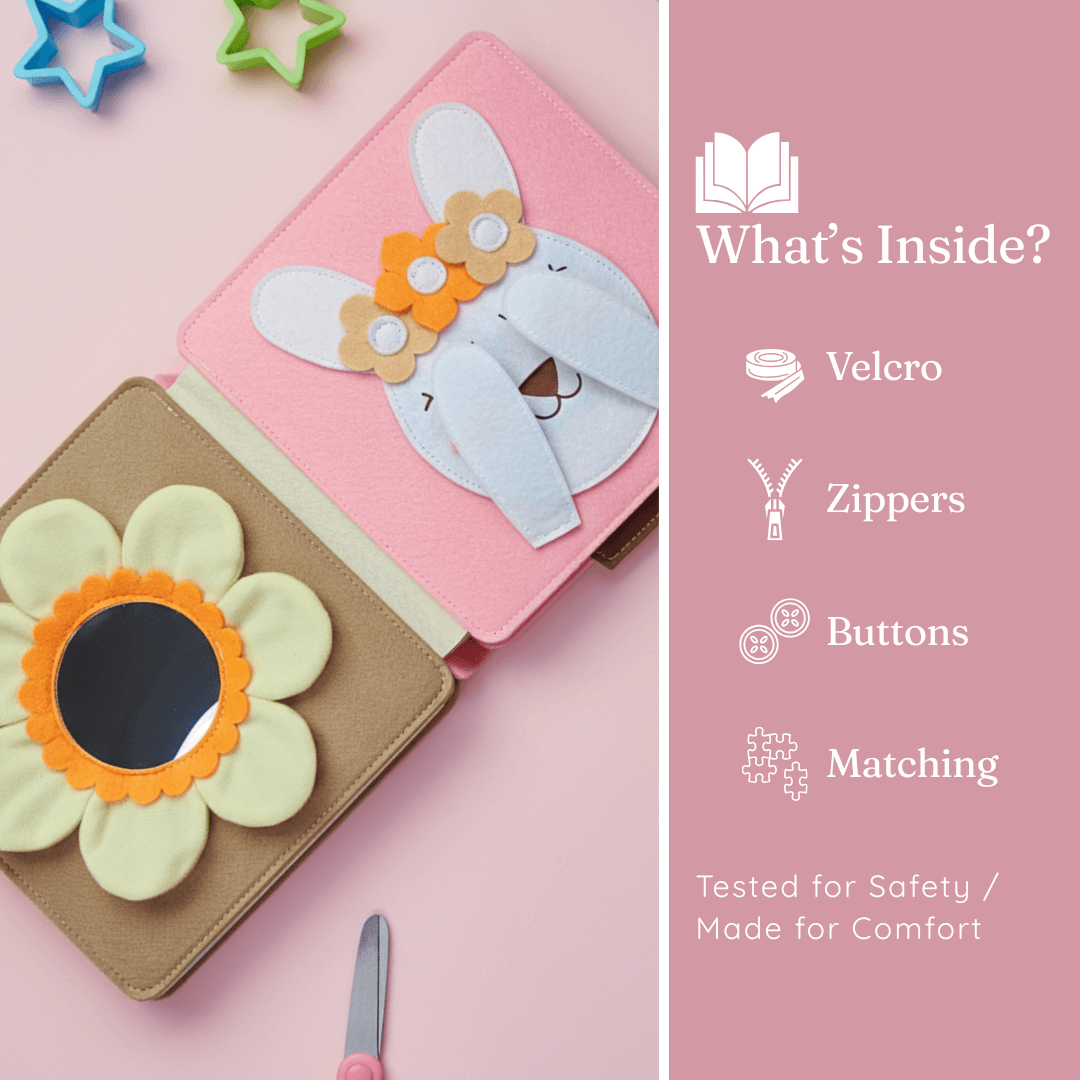 Berry Lane busy book inside - velcro zippers buttons and matching activities for toddlers